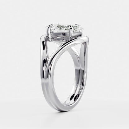 2 CT Radiant: Split Shank Lab Grown Diamond