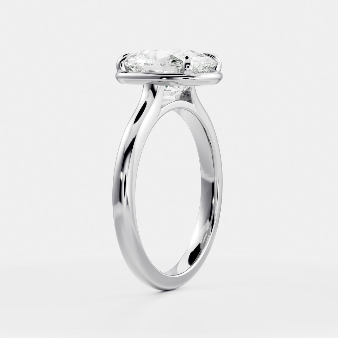 2.5 CT Elongated Cushion: Pronged Bezel Lab Grown Diamond