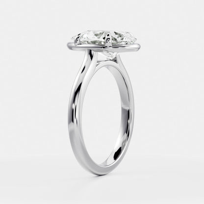 2.5 CT Pear: Pronged Bezel Lab Grown Diamond Engagement Ring