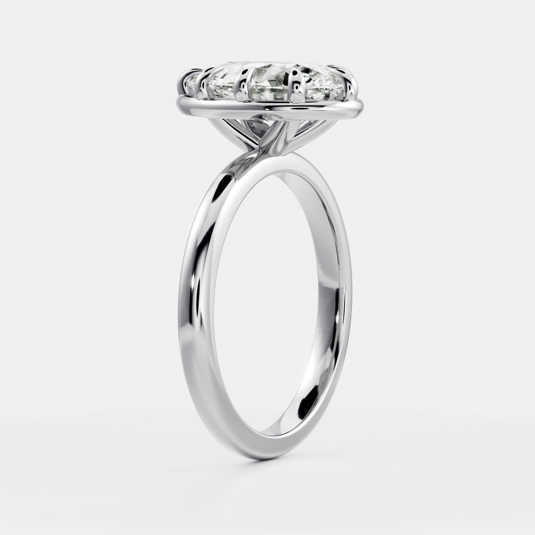 2 CT Pear: Pronged Bezel Lab Grown Diamond Engagement Ring