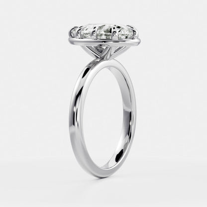 2 CT Pear: Pronged Bezel Lab Grown Diamond Engagement Ring