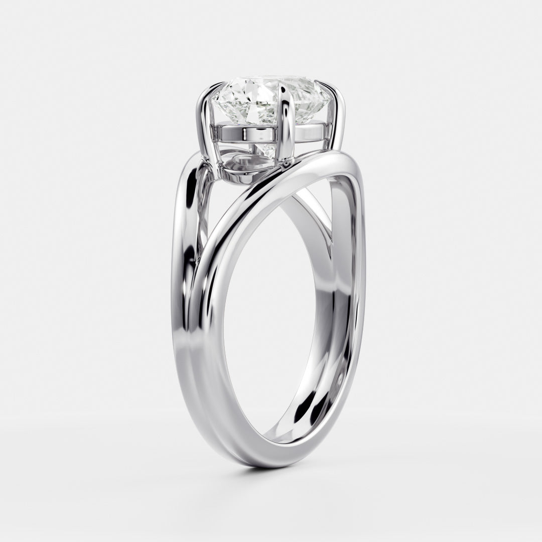 2 CT East-West Oval: Split Shank Lab Grown Diamond