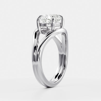 2 CT East-West Oval: Split Shank Lab Grown Diamond