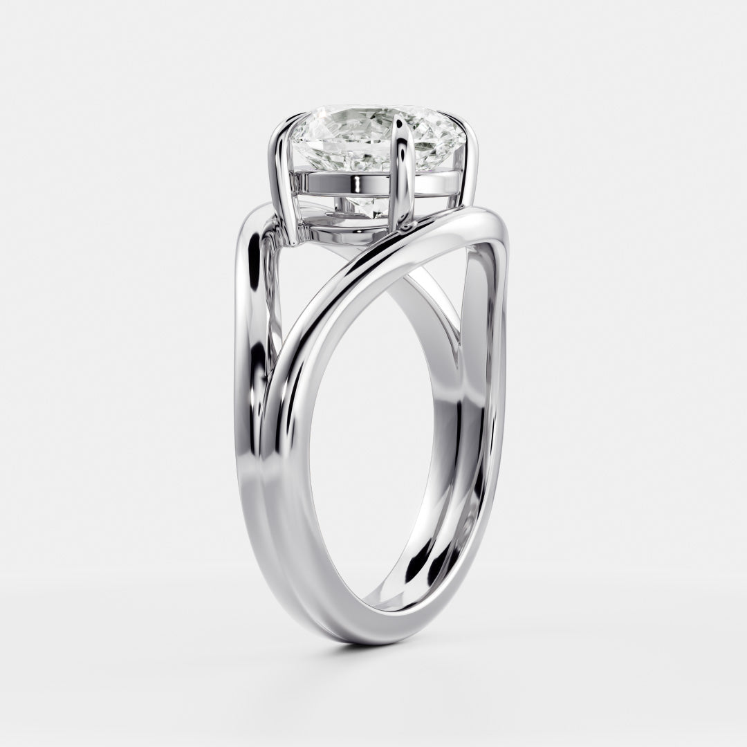 2 CT Oval: Split Shank Lab Grown Diamond Engagement Ring