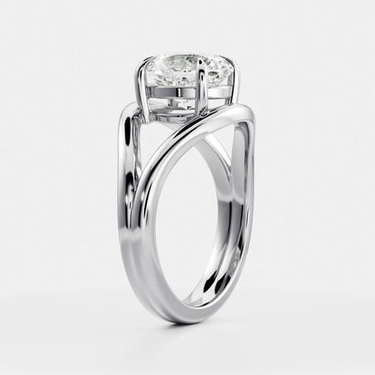 2 CT Oval: Split Shank Lab Grown Diamond Engagement Ring