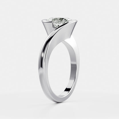 2 CT Oval: Solitaire Swirl Lab Grown Diamond