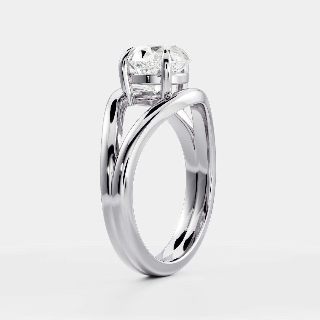 2 CT East-West Pear: Split Shank Lab Grown Diamond