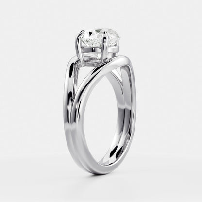 2 CT East-West Pear: Split Shank Lab Grown Diamond