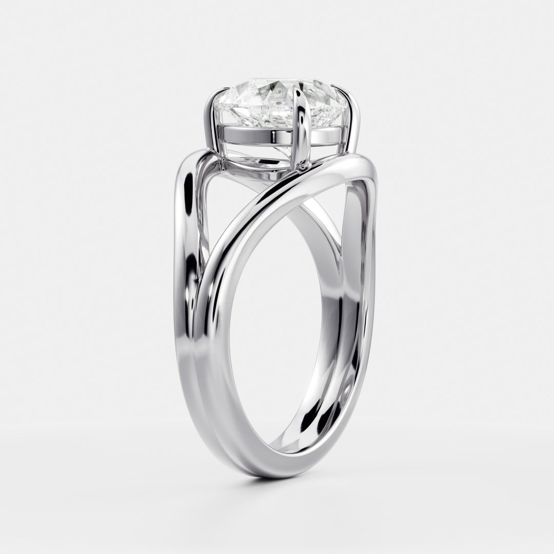 2 CT Pear: Split Shank Lab Grown Diamond
