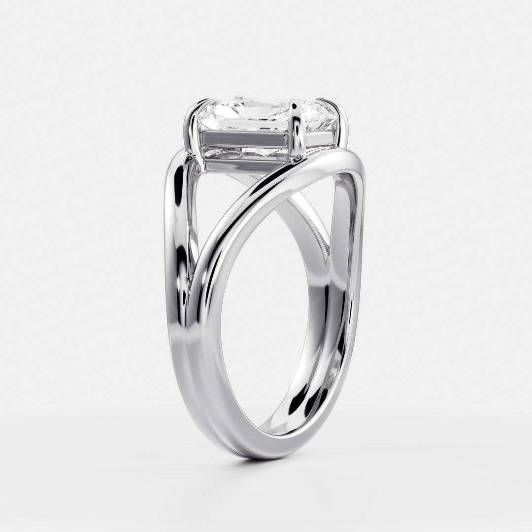 2 CT Radiant: Split Shank Lab Grown Diamond