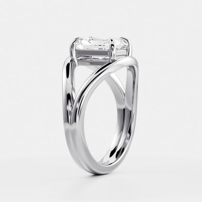 2 CT Radiant: Split Shank Lab Grown Diamond