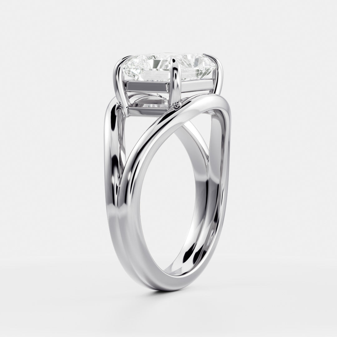 East-West Radiant: Split Shank Lab Grown Diamond