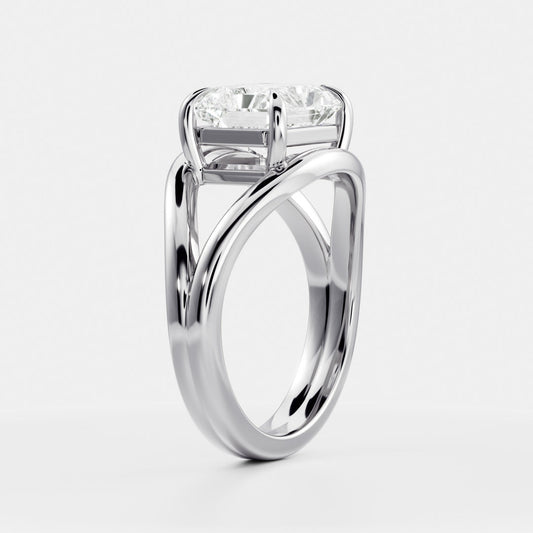 East-West Radiant: Split Shank Lab Grown Diamond Engagement Ring