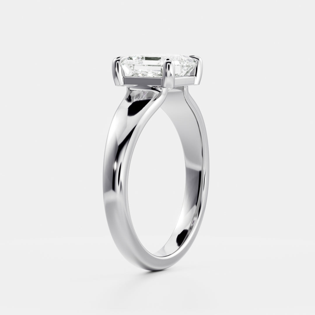 1.5 CT Asscher: Chunky Solitaire Lab Grown Diamond Engagement Ring