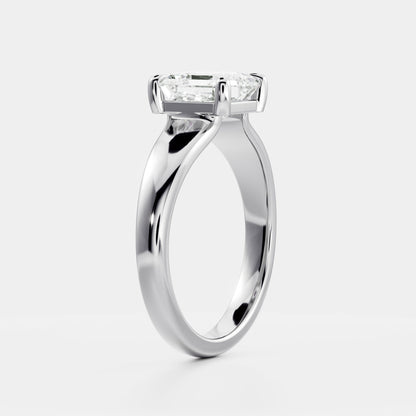 1.5 CT Asscher: Chunky Solitaire Lab Grown Diamond Engagement Ring