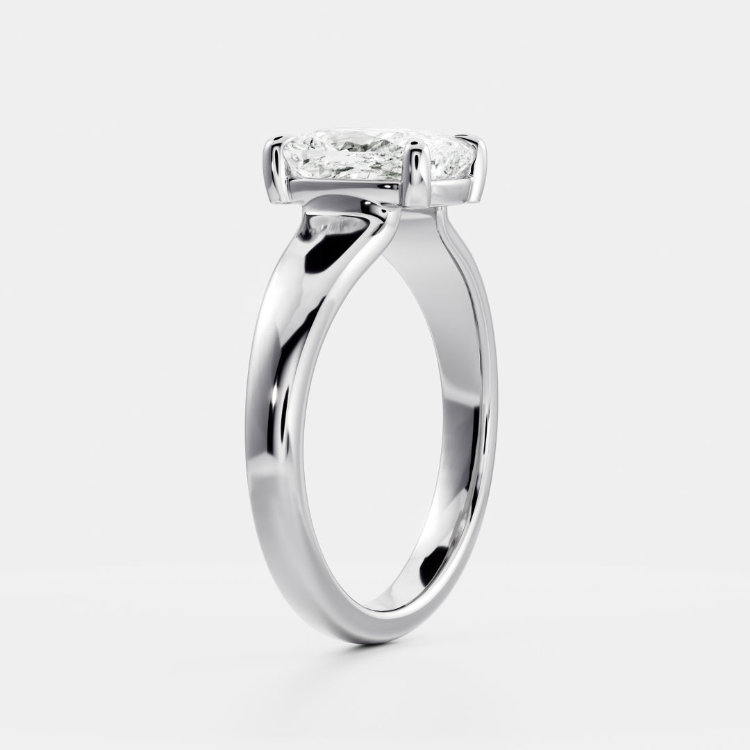 Elongated Cushion: Taper Solitaire Lab Grown Diamond