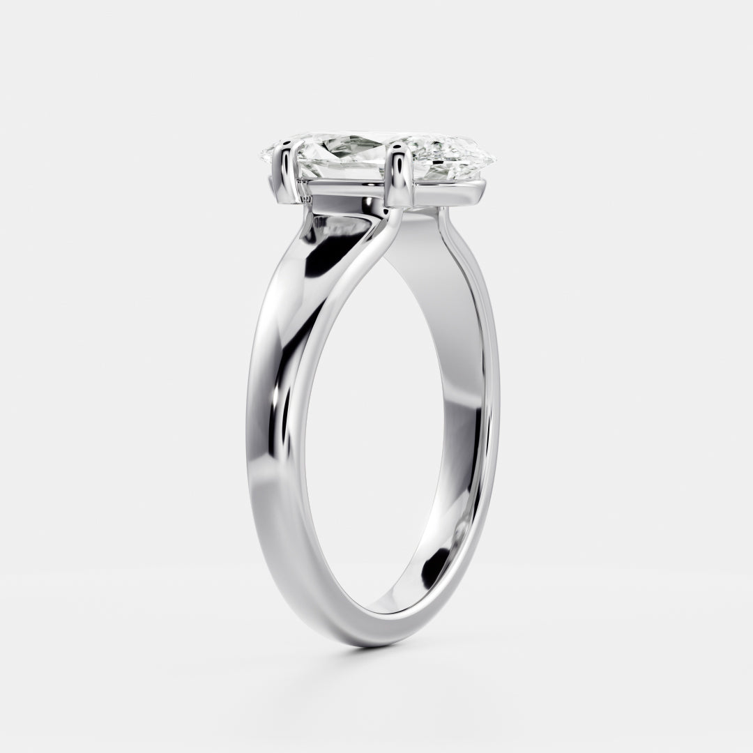 2.5 CT Moval: Chunky Solitaire Lab Grown Diamond Engagement Ring