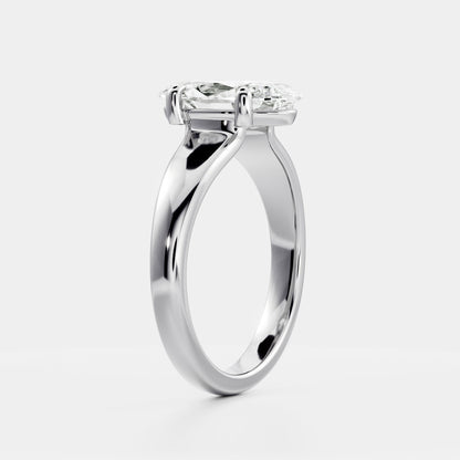 2.5 CT Moval: Chunky Solitaire Lab Grown Diamond Engagement Ring
