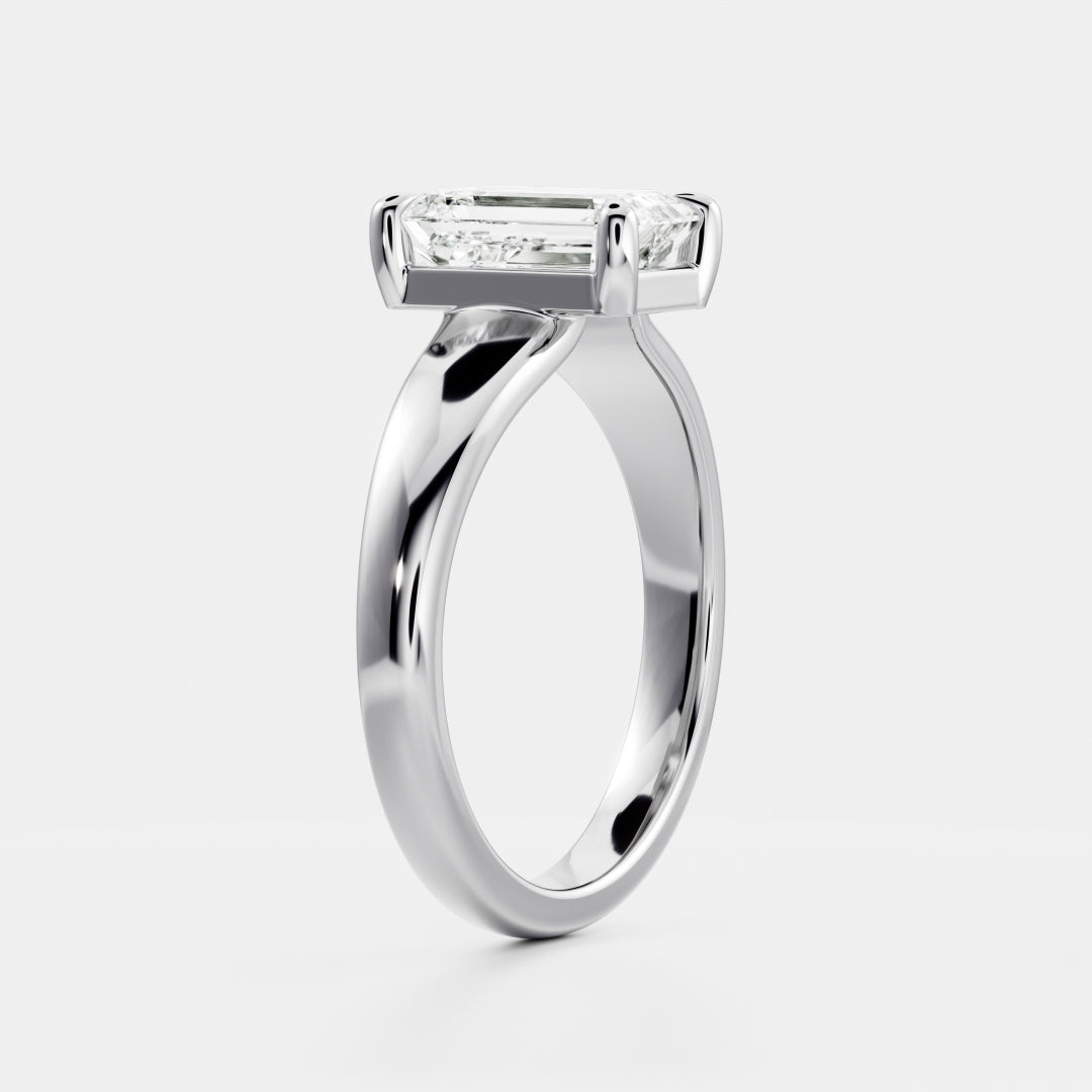 1.5 CT Emerald: Chunky Solitaire Lab Grown Diamond Engagement Ring