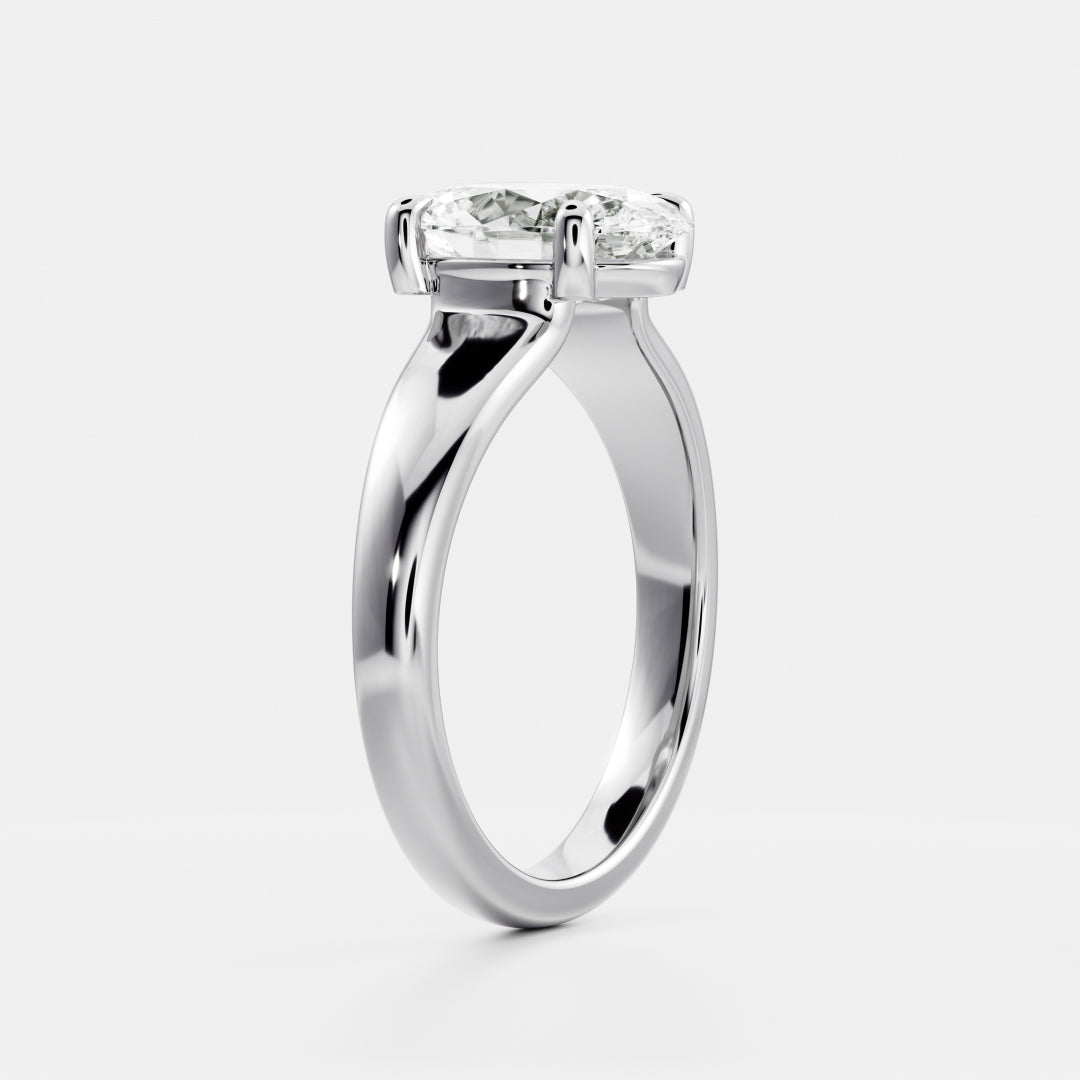 1.5 CT Oval: Chunky Solitaire Lab Grown Diamond Engagement Ring