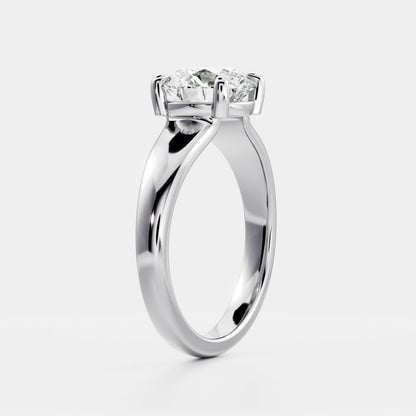 1.5 CT Round : Chunky Solitaire Lab Grown Diamond Engagement Ring