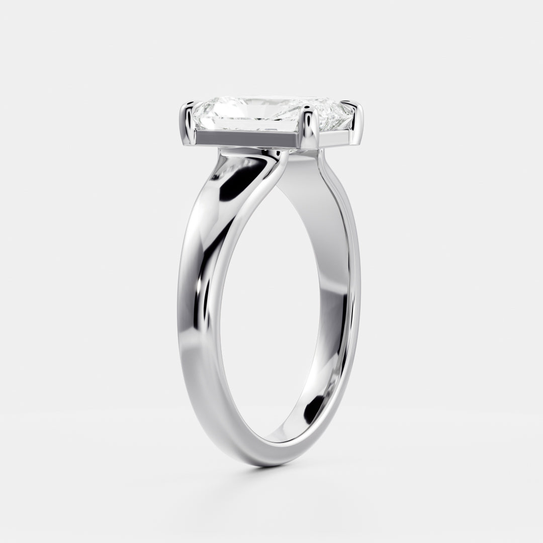1.5 CT Radiant: Chunky Solitaire Lab Grown Diamond Engagement Ring
