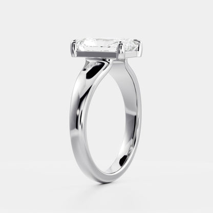 1.5 CT Radiant: Chunky Solitaire Lab Grown Diamond Engagement Ring