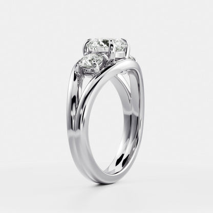 2.0 CT Round Split Shank Lab Grown Diamond Engagement Ring