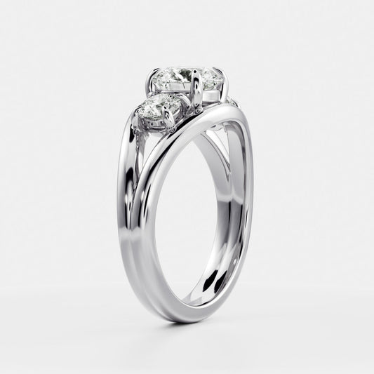 2.0 CT Round Split Shank Lab Grown Diamond Engagement Ring Engagement Ring
