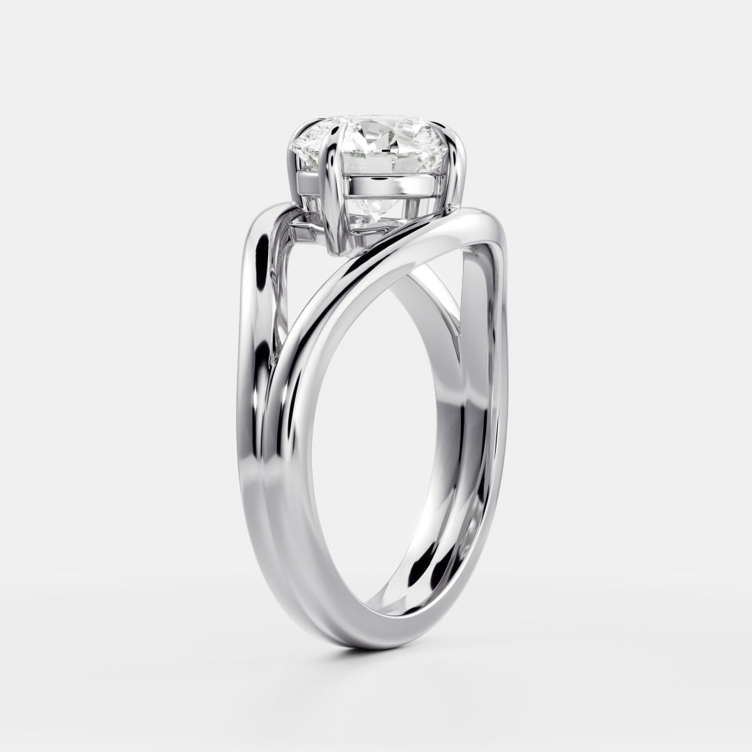 East-West Round: Split Shank Lab Grown Diamond