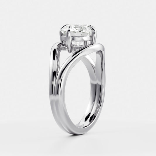 East-West Round: Split Shank Lab Grown Diamond Engagement Ring
