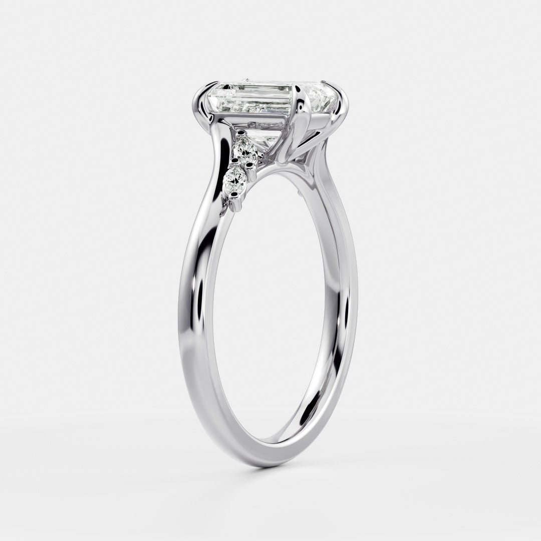 Emerald: Pave Lab Grown Diamond