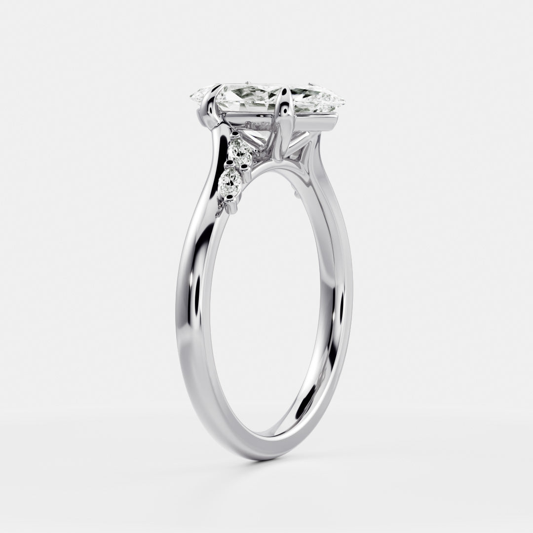 Marquise: Pave Lab Grown Diamond Engagement Ring