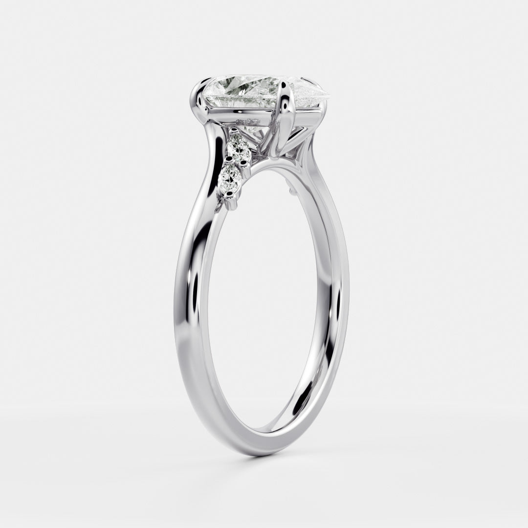2 CT Pear: Pave Lab Grown Diamond Engagement Ring