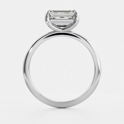 1.5 CT East West Emerald: Solitaire Lab Grown Diamond Engagement Ring