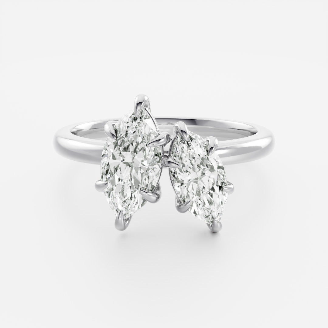 2 CT Marquise: Toi Et Moi Lab Grown Diamond Engagement Ring