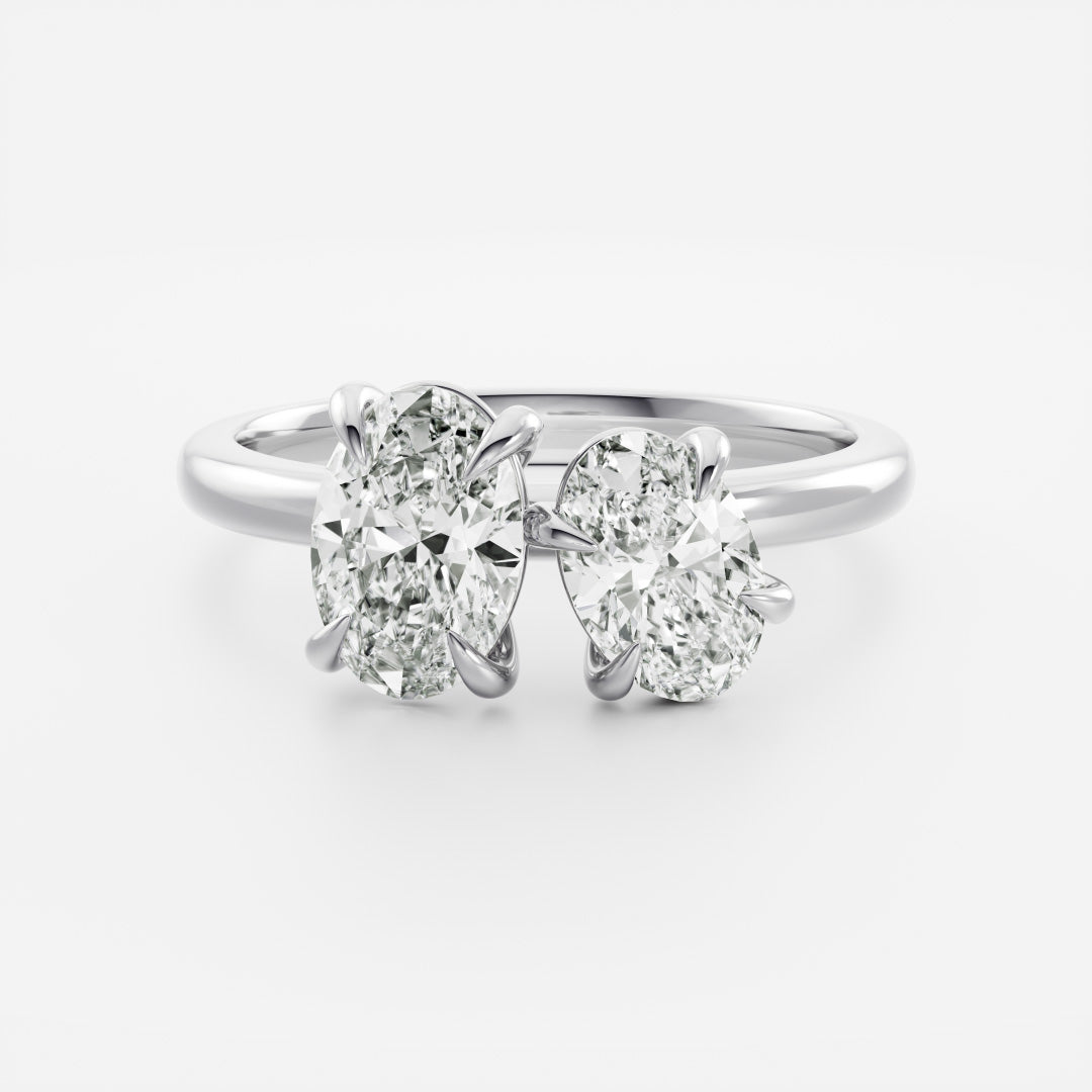 2 CT Oval: Toi Et Moi Lab Grown Diamond Engagement Ring