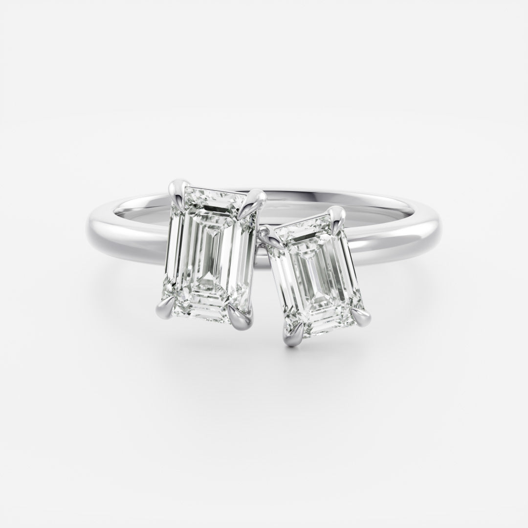 2 CT Emerald: Toi Et Moi Lab Grown Diamond