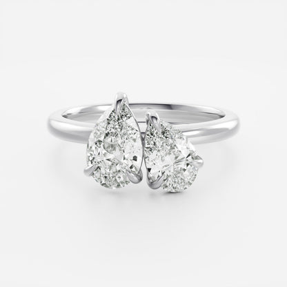 2 CT Pear: Toi Et Moi Lab Grown Diamond