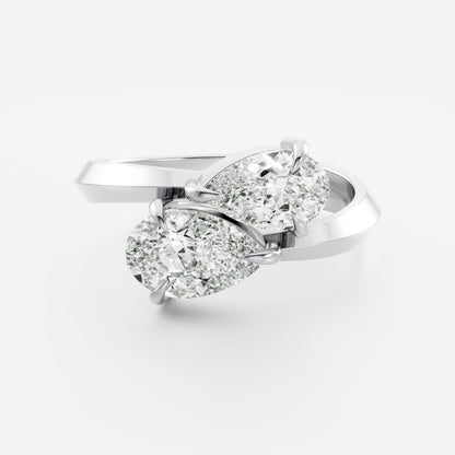 3 CT Pear: Twisted Knife Edge Toi Et Moi Lab Grown Diamond
