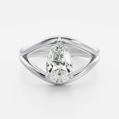 2 CT Pear: Split Shank Lab Grown Diamond