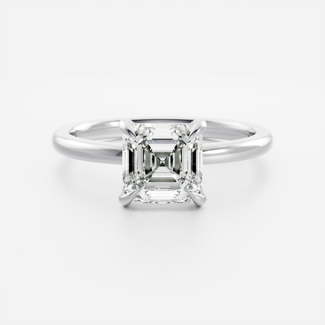 Asscher: Solitaire Lab Grown Diaond Engagement Ring