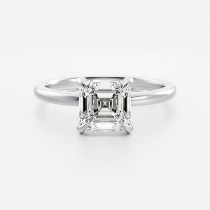 Asscher: Solitaire Lab Grown Diaond Engagement Ring