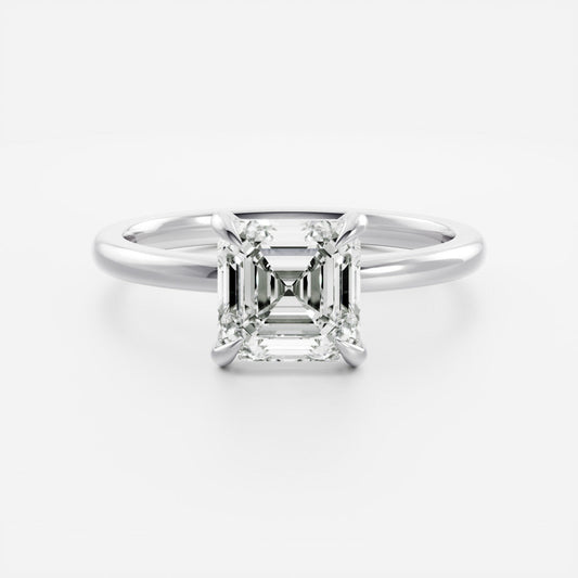 Asscher: Solitaire Lab Grown Diamond Engagement Ring