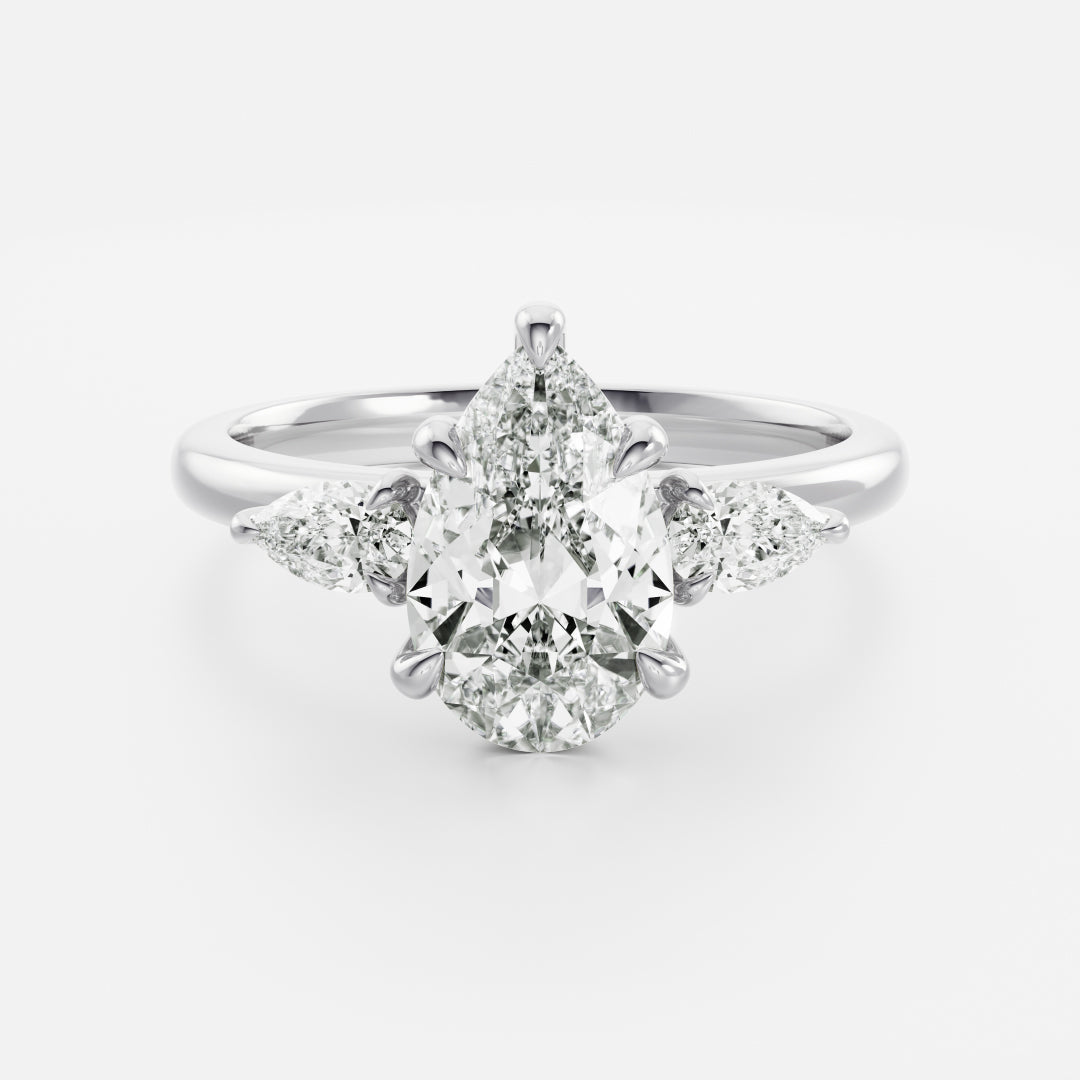 Pear: Three Stone Lab Grown Diamond