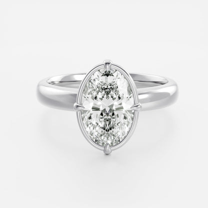Oval: Pronged Bezel Lab Grown Diamond