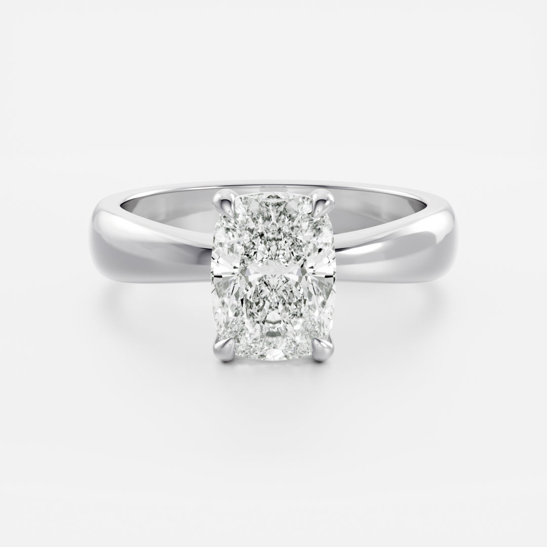1.5 CT Elongated Cushion: Chunky Solitaire Lab Grown Diamond Engagement Ring