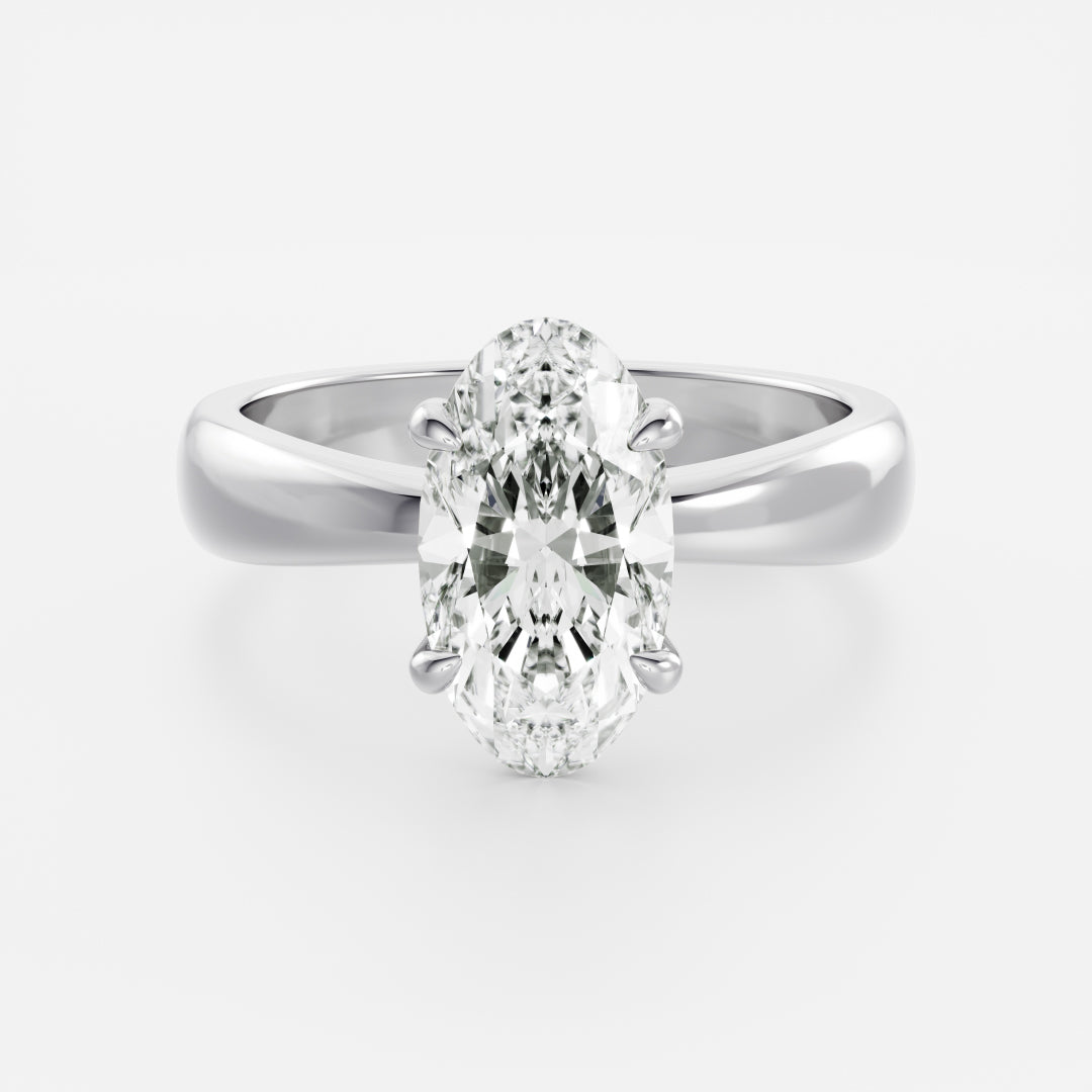 2.5 CT Moval: Chunky Solitaire Lab Grown Diamond Engagement Ring