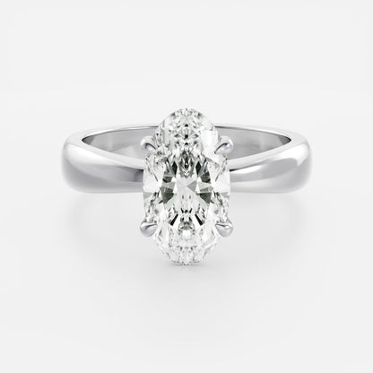 2.5 CT Moval: Chunky Solitaire Lab Grown Diamond Engagement Ring