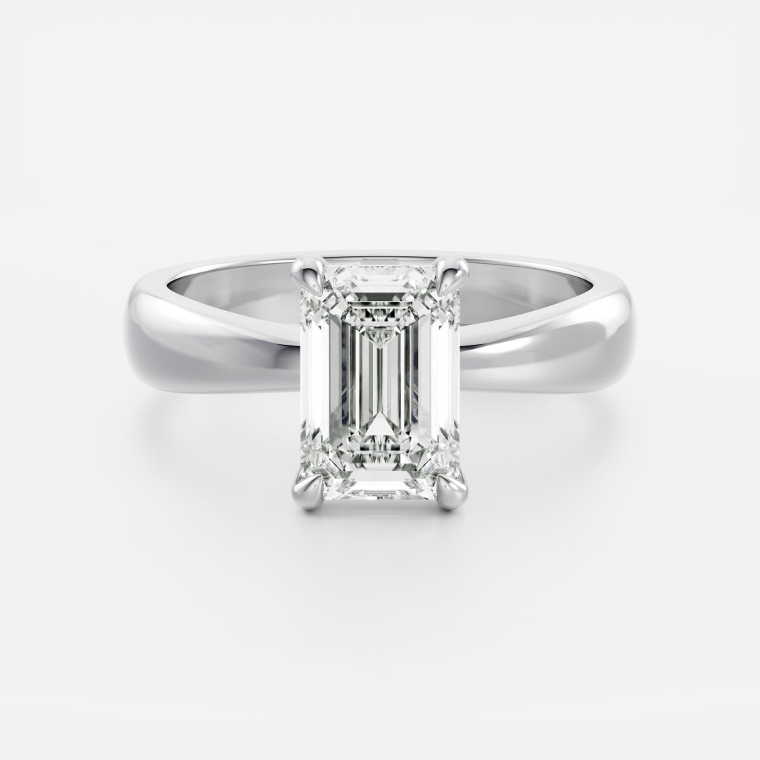 Emerald: Tapered Solitaire Lab Grown Diamond